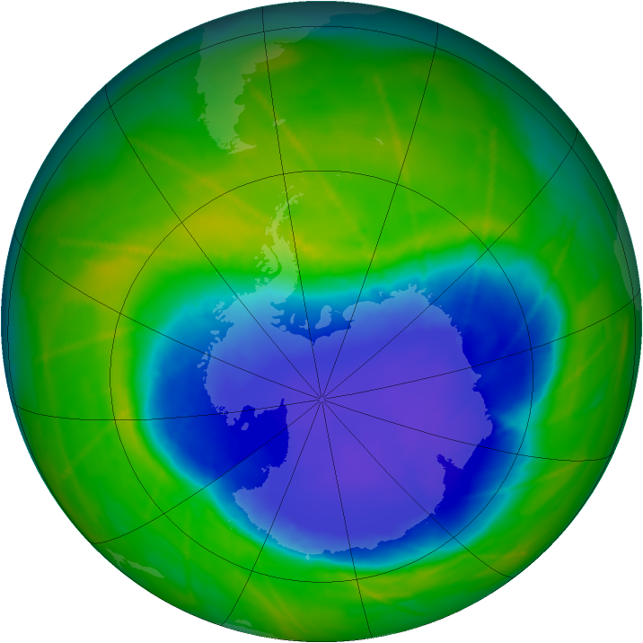 Antarctic ozone map for 30 October 2010
